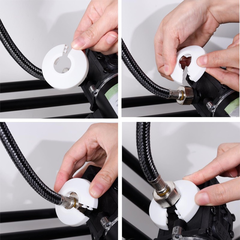 8 PCS Plastic Radiator Pipe Covers White Pipe Collars, Pipe