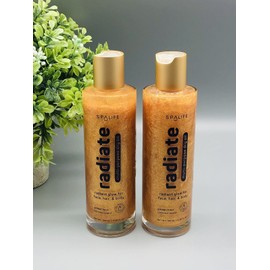 SpaLife 2~Spa Life Radiate Multi-Purpose Dry Oil GOLDEN HOUR COCONUT SCENT 3.38 oz GLASS