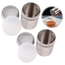 Set of 2 icing sugar shakers, stainless steel sugar shaker, cocoa shaker for cappuccino, icing sugar shaker, powdered sugar mill, flour shaker, small icing sugar shaker with lid, icing sugar shaker,