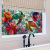 HOMETITUTE Sea Turtle Tropical Flower Window Cling 39.3x17.7 Inch PVC
