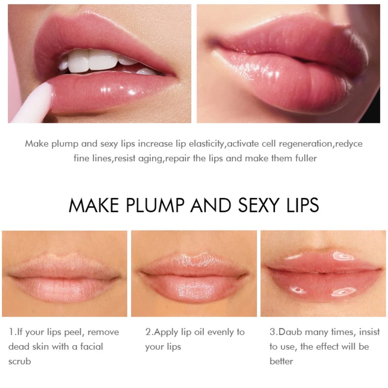 Rosarden Natural Lip Plumper and Lip Care Serum, Lip Enhancer,