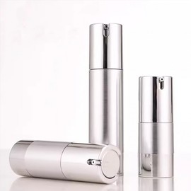 Premium Silver Vacuum Lotion Cosmetic Pump Bottle Pump 30ml 2ea
