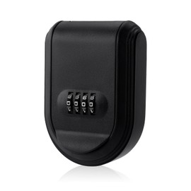 Magnetic Key Box with Combination Lock, Magnetic Key Holder Under Car Magnetic Key Hider with Strong Magnet Car Key Lock Box for Indoor Outdoor Hiding Spare Keys (Black)