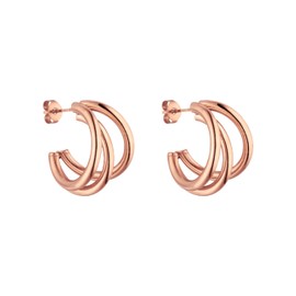 PURELEI® Eono Earrings, Gold, Silver, Rose Gold, Women's Earrings Made of Durable Stainless Steel, Waterproof Jewellery, 20 mm Diameter, Sterling Silver