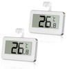 Digital Fridge Thermometer, 2 Pcs Mini Waterproof Freezer Thermometer Monitors