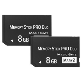 Original 8GB 2Pack Memory Stick Pro Duo MARK2, High-Speed Memory Stick Duo Compatible with PSP1000 2000 3000 Accessories and Digital Camera Memory Cards (black-8GB-2pcs)