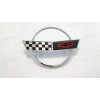 AUTO 1PC Chrome Nose Hood Cross Flags Emblem Badge Fit