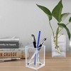 obmwang 2 Pack Acrylic Pen Holder, Clear Desktop Pencil Cup