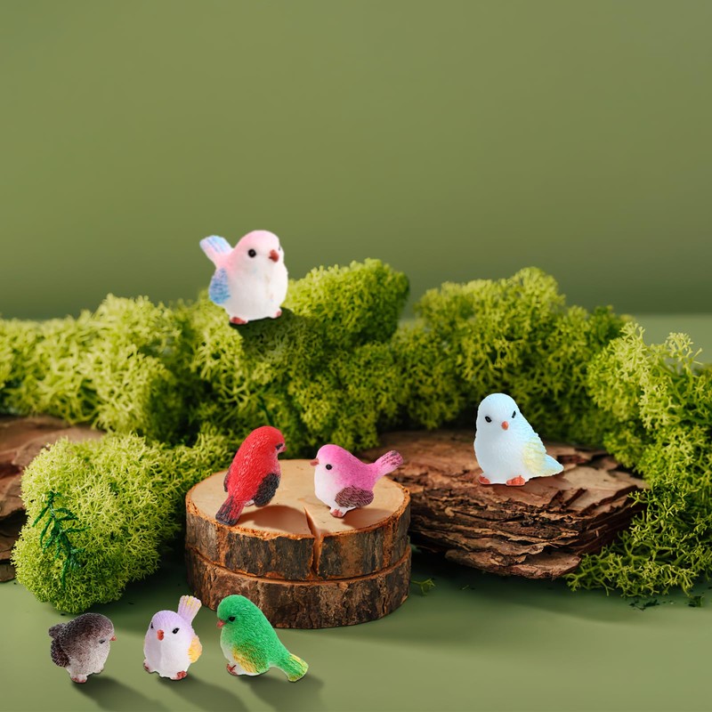 VORCOOL Bird Miniature Mini Figurine Set of 8 Birds Objects,
