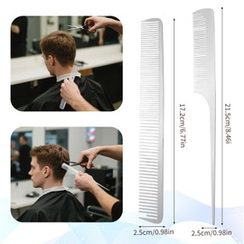 2Pcs Stainless Steel Hair Combs, Metal Rat Tail Comb with Metal Pick Hair Styling Cutting Combs Fine Tooth Flat Top Barber Comb for Styling