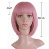 MapofBeauty MapofBeauty 12"/30cm Natural Ladies Short Straight Wigs Flat Bangs