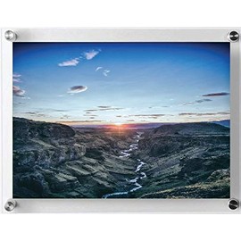 MCB Acrylic Wall Mount Floating Frameless Picture Frame 8x10 for Diploma and Photo Display, Portrait Holder, Clear