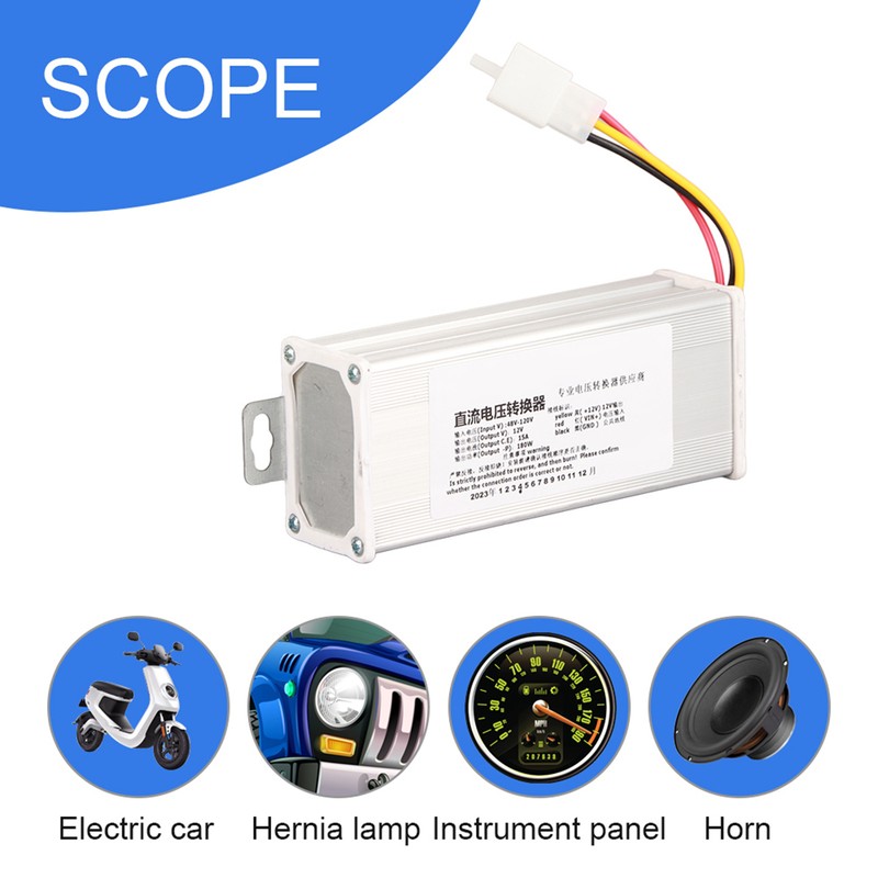 DC 48V‑ To 12V/15A /180W Converter Adapter for Electric Scooter