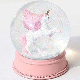 Unicorn Snow Globes for Girls, 100MM Pink Glitter Glass Snowglobe for Kids, Valentine's Day Snow Globe, Christmas Birthday Gifts for Girls,Wife,Daughter, Granddaughter