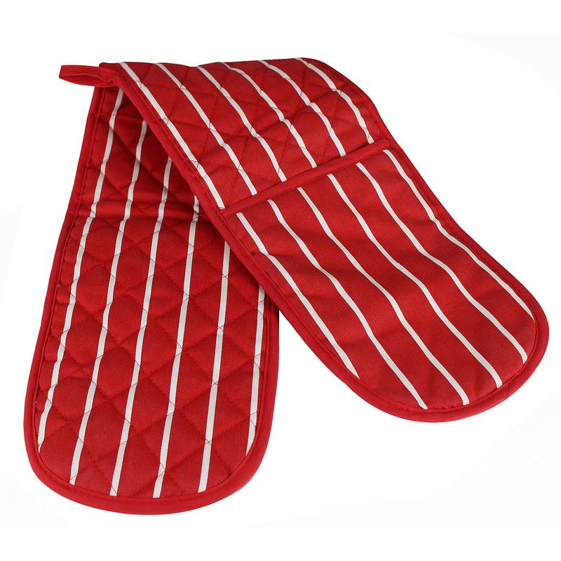 Professional Butchers Stripe Double Sided Oven Glove 100% Cotton Cooking