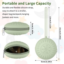senbowe 2 Pack Silicone Pacifier Holder Case, Newborn Baby Portable Silicone Pacifier Case Cover Pouch for Diaper Bag, Silicone Pacifier Container Case