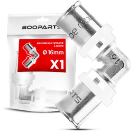 BOOPARTS Multilayer Fitting 16-16 on Crimping Contour TH - Multilayer Elbow - Sanitary Fitting for Multilayer Pipe 16