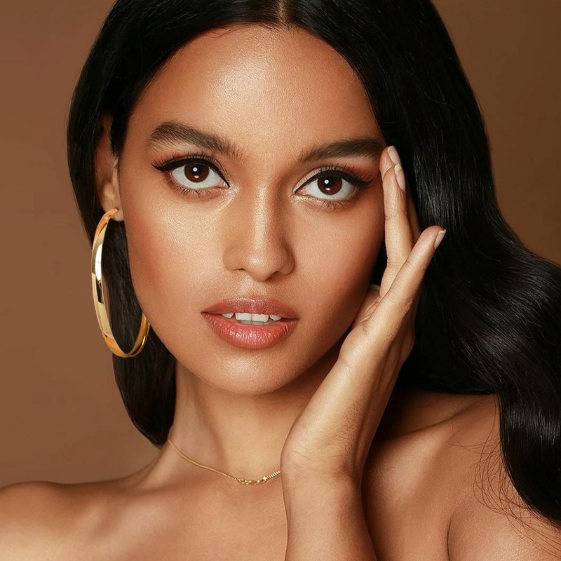 EXGOX Creolen Silber 925 für Damen 5mm Breite Creolen Silber