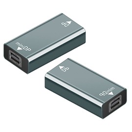 2 Pack Mini DP Female to DP Female Adapter, tunghey Mini Displayport Female to Displayport Female Adapter, 4K Displayport 1.4 to Mini Displayport 1.2 Adapter High Speed