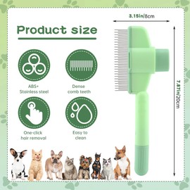 Pack of 2 Self-Cleaning Flea Comb, Pet Dog Brush, Self-Cleaning Cat Comb, Cat Brush, Removes Undercoat Dog Brush, Hair Remover, Pet Brush, Long Hair and Short Hair, Slicker Brush