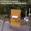 Outdoor Camping Tableware Storage Bag Portable Hanging Canvas Utensil Tissue
