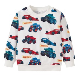 Toddler Boys Sweatshirt Monster Jam Cotton Lightweight Kids Monster Truck Sweater Crewneck Pullover Tops 6T