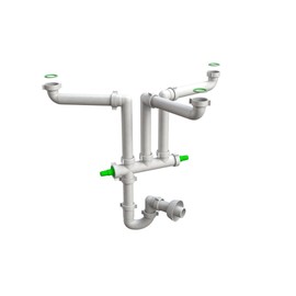 Kiamami Valentina - Space-saving siphon for 3 kitchen basins | Space 3
