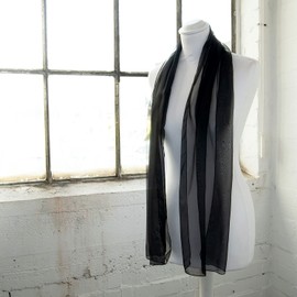 Basic Sense Plain Chiffon Soft Sheer Scarf, Black