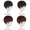 Light Brown Wig Pieces for Top of Head, Curly Hair