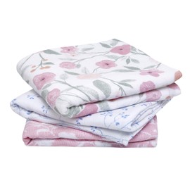 aden + anais 100% Cotton Muslin Musy Squares, Multi-use Baby Cloths for Girls & Boys, 70x70cm, Ideal Newborn & Infant Nursing Set, Perfect Shower Gifts, 3 Pack, ma fleur
