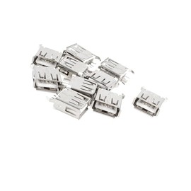Motoforti 10 Pcs 13.7mm USB Female Type A Port 4-Pin DIP 180 Degree Jack Socket Solder Long-lasting