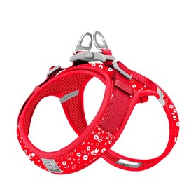 WINHYEPET Dog Harness Soft Mesh Reflective Breathable Step-in Dog Harness,Easy Adjustment Harness with Safety Buckle for Extra Small and Small Dogs, Vest Harness TLH3013(Poinsettia,XS)