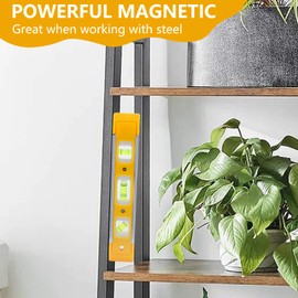 DTDNZKN 9 Inch (230 cm) Torpedo Level Magnetic, Small Leveling Tool with 3 Bubble Spirit Levels (45, 90, 180 Degree) - Ideal for Hanging Pictures, Installing Shelves, and Home Renovations