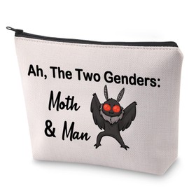 BLUPARK Mothman Cosmetic Bag Cryptozoology Gift Ah The Two Genders Moth And Man Makeup Bag Birdman Gift (Ah The Two Genders)