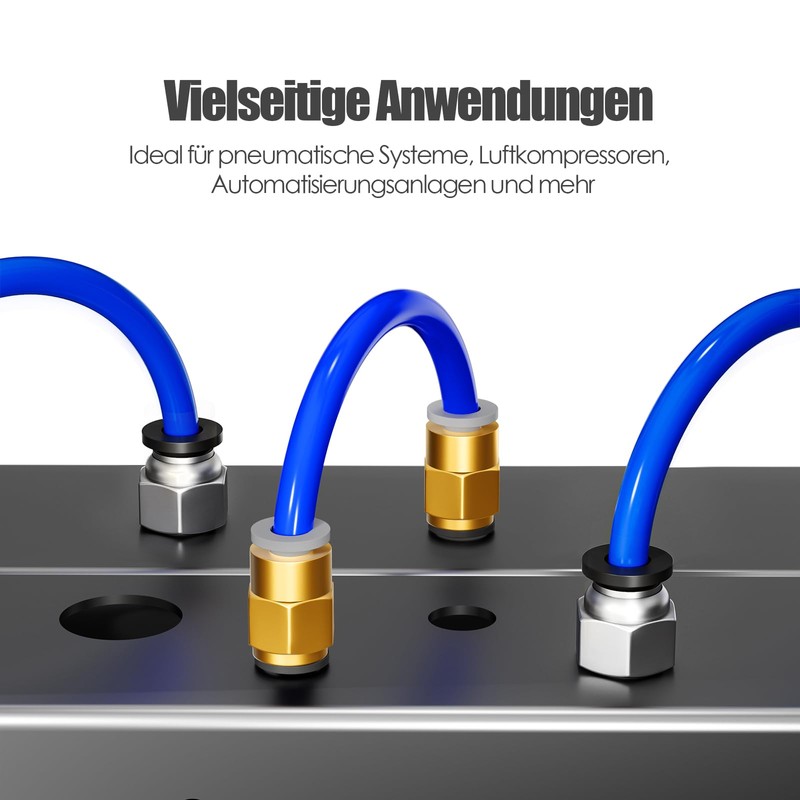 HANGLIFE PC4-M10 & PC4-M6 PTFE Hose Connectors, Push-to-Connect Quick Connectors,