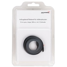 Jalousiene Ersatzteile-Shop Texband 8 mm x 0.34 mm Outer Blind with 2 Loops (250 cm, Grey)