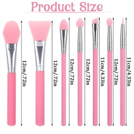 7 Pcs Silicone Applicator Brush Resin Silicone Makeup Applicator Lip Application Tool Cover Pink Epoxy Brush Lip Brushes Face Jelly Brushes Eye Cream Tool for UV Epoxy Art Crafting and Cream