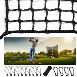 Golf Netting with Rope Rings - Golf Hitting Nets for Practice or Garage Driving and Backyard-Adjustable Golf Net and Black & White High Impact Containment Net for Indoor & Outdoor Use 10X15ft