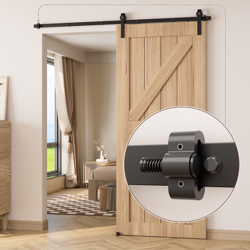 2PCS Adjustable Barn Door Stopper, Upgrade Sliding Barn Door Stopper