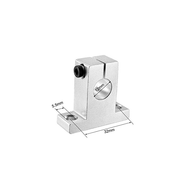 sourcing map 4PCS SK12 Aluminum Linear Motion Rail Clamping Rod