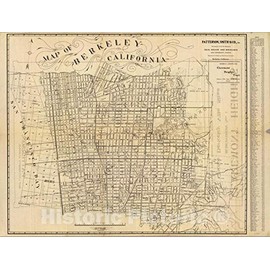 Historic Map : Map of Berkeley, California, 1910 - Vintage Wall Art - 24in x 18in