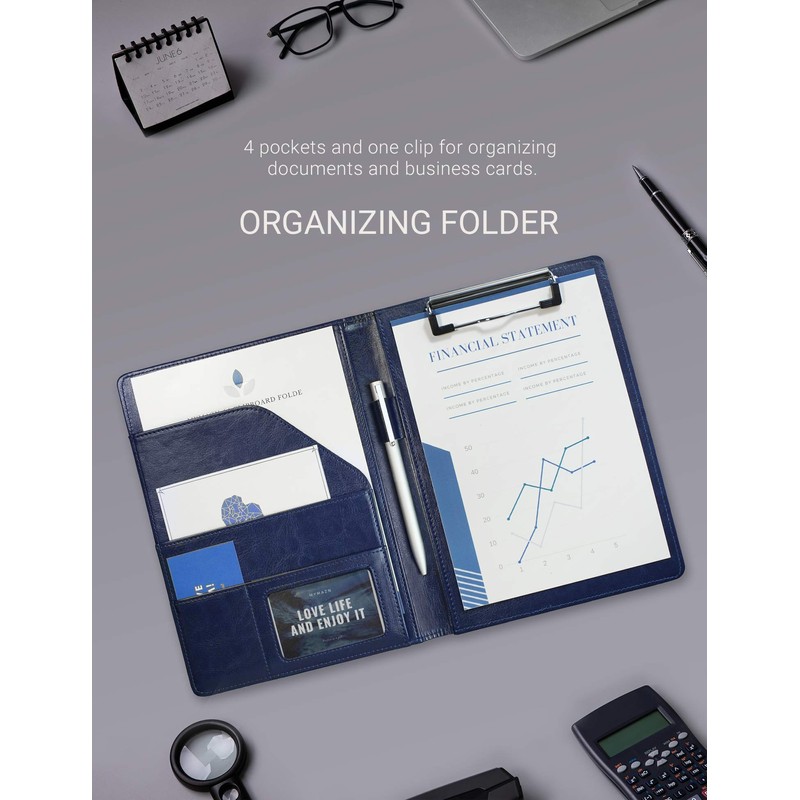 Small Padfolio Clipboard A5 Folder for Writing Pad Refillable 5