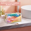 Clear Iridescent Holographic Makeup Bag, Thick PVC Small Clear Toiletry