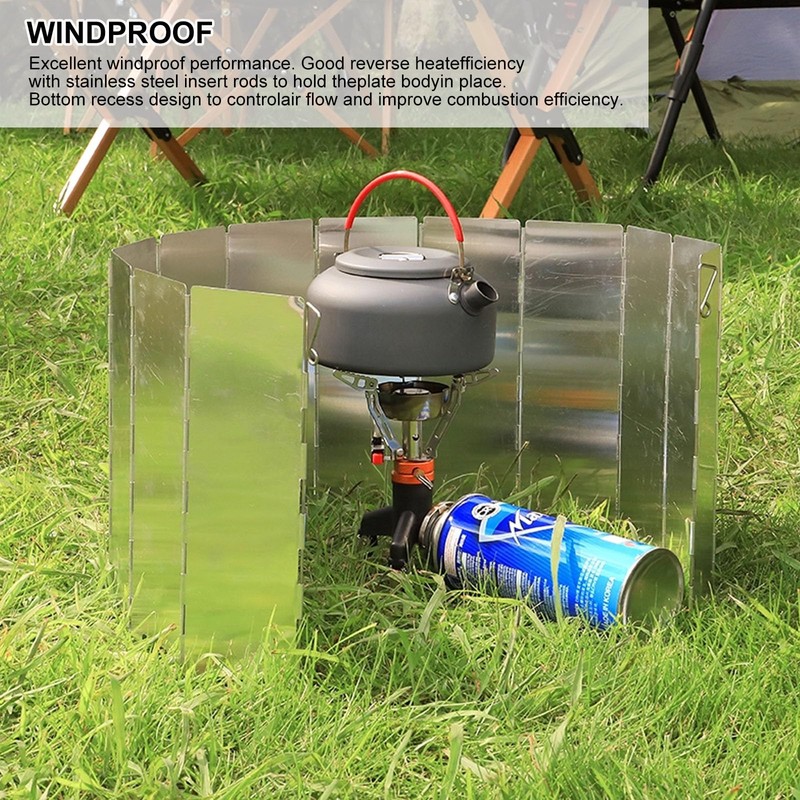 Stove Windscreen, 14PCS Camp Stove Windshield, Outdoor Folding Gas Windshield,