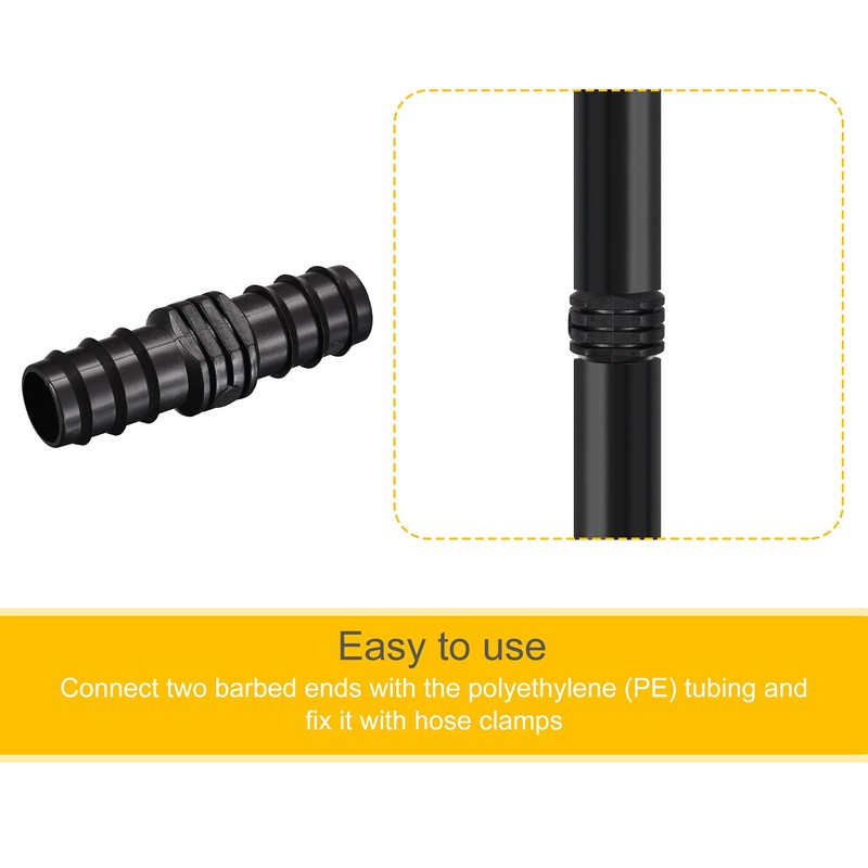 sourcing map Plastic Irrigation Hose Connector 24.5 mm with Barb