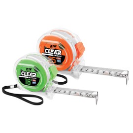 Performance Tool W5038 Clear Tape Measure Set - 16ft. x 3/4in. and 25ft. x 1in. (Pack of 2), Highly Accurate, Impact Resistant