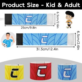 VHOPMORE Elastic Soccer Captain 'C' Armband Adjustable Football Basketball Player Arm Bands Non-Slip Anti-Drop Captain's Armband for Youth - Blue