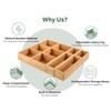 Kootek 6 Pcs Bamboo Drawer Organizer, Kitchen Utensils Storage Boxes
