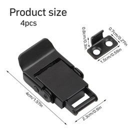 Set of 4 Stainless Steel Black Snap Lock Travel Suitcase Tension Lock for Suitcases, Toolboxes, Drawers