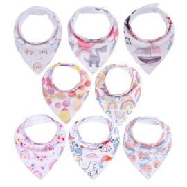 ALVABABY Bandana Drool Bibs Teething Feeding 100% Cotton Reusable Washable 8 Pieces of Bibs for Boys And Girls Newborn Infant Toddler Baby SKX12-CA1